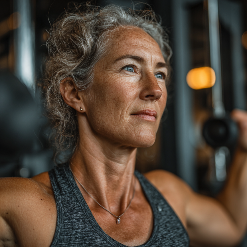 Інструктор працює з групою літніх людей